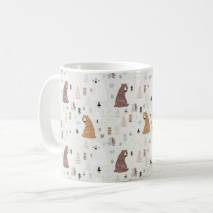 Mug Bears mignonne dans le Motif Woods