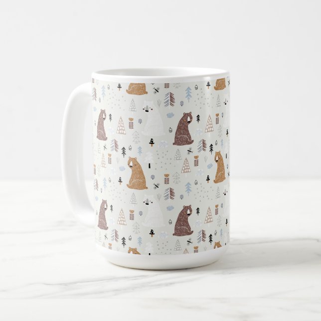 Mug Bears mignonne dans le Motif Woods (Devant gauche)