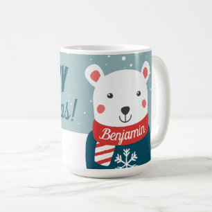 Mug Beary Christmas avec dessin animé blanc ours polai