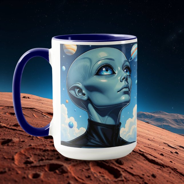 Mug Beau Alien extra-terrestre Être personnalisé (Créateur téléchargé)