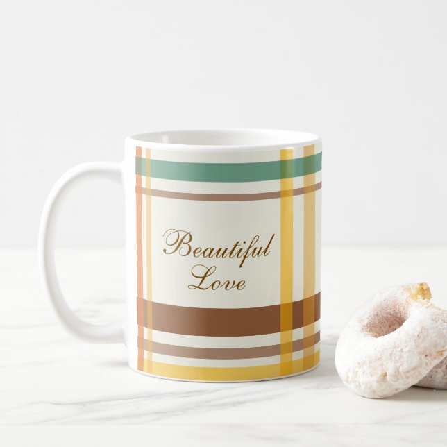 Mug Beau Amour Tartan Carreaux (Avec donut)