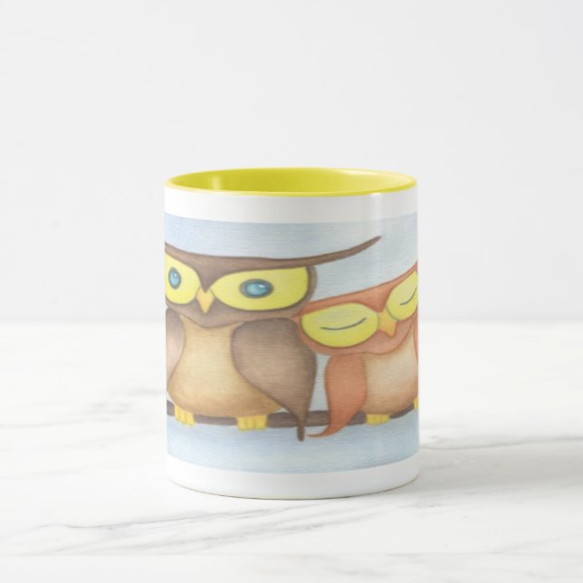 Mug Beau Aquarelle Chouette Amateurs (Centre)