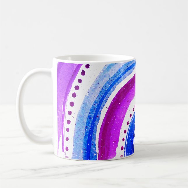 Mug Beau Arc En Ciel Violet Et Bleu (Gauche)