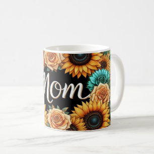 Mug Beau Arrangement Floral Avec "Maman"