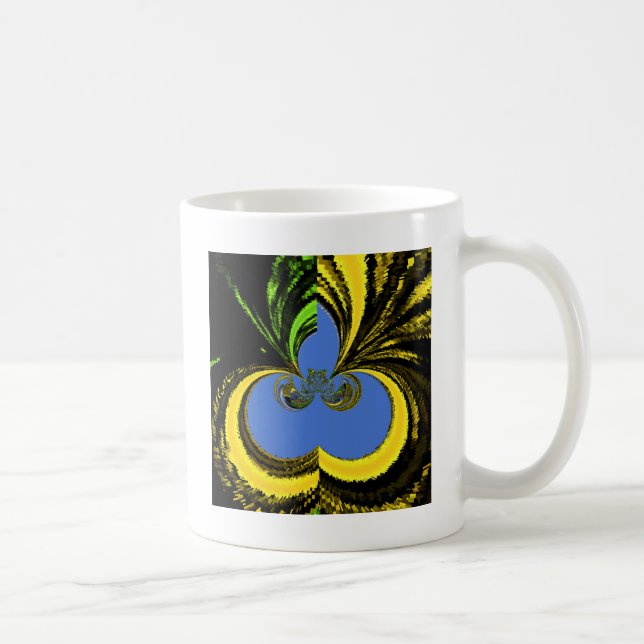 Mug Beau Beau Art Sud-Africain Jaune et Bleu (Droite)