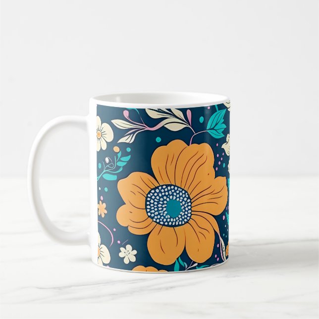 Mug Beau Beau Floral Et Motif Sans Faille (Gauche)