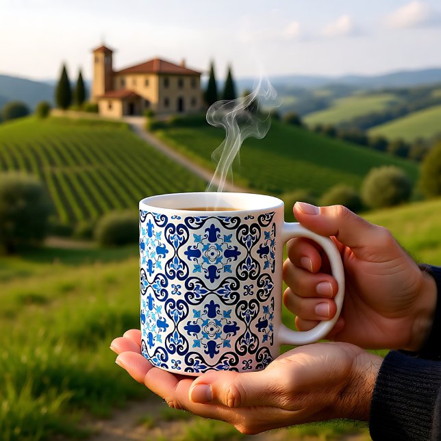 Mug 💙 Beau bleu Azulejos III petits carreaux (💙 Beautiful blue Azulejos small tiles Coffee Mug)