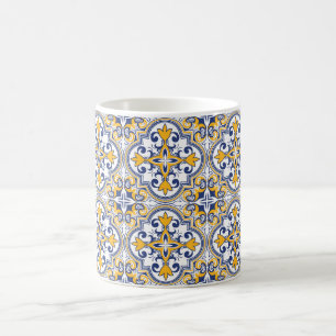 Mug 💙 💛 Beau bleu et jaune Azulejos 9 Café