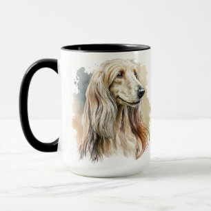 MUG BEAU BLONDE WATERCOLOR AFGHAN HOG