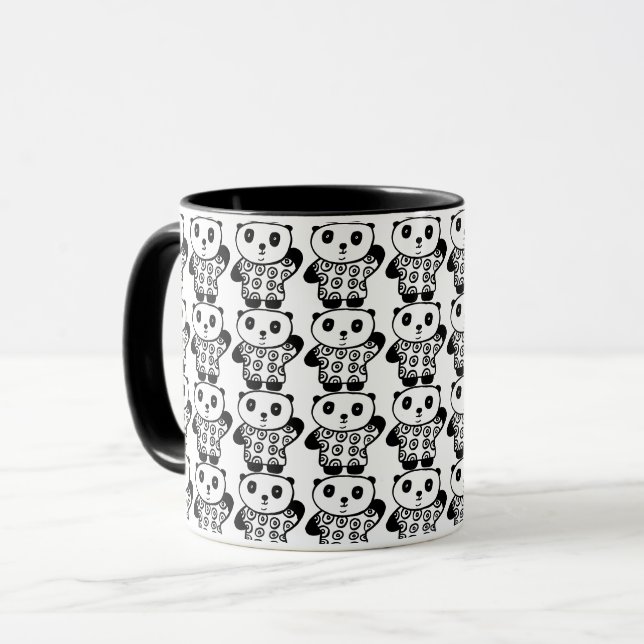 Mug Beau bonbon noir et blanc le Motif Panda (Devant gauche)