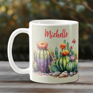 Mug Beau Cactus Flower Avec Nom