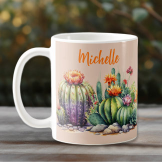 Mug Beau Cactus Flower Avec Nom