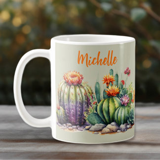 Mug Beau Cactus Flower Avec Nom