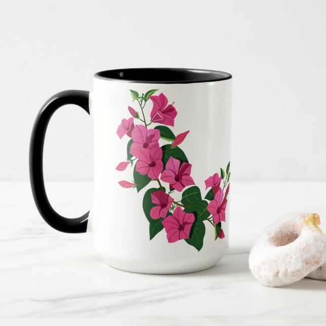 Mug Beau café magique floral Customisé (Avec donut)
