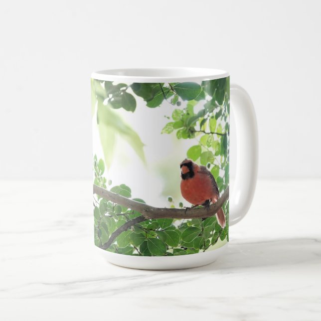 Mug Beau cardinal dans un arbre de lagerstroemia (Devant droit)