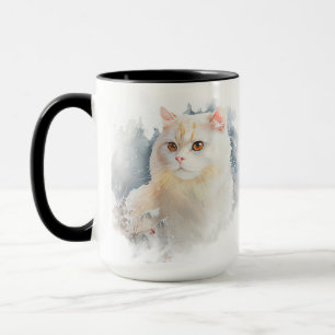 MUG BEAU CHAT TUXEDO BLANC DE COULEUR D'EAU