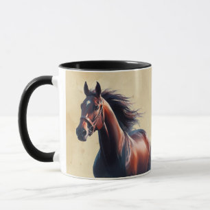 Mug Beau Cheval Brown Nom personnalisé