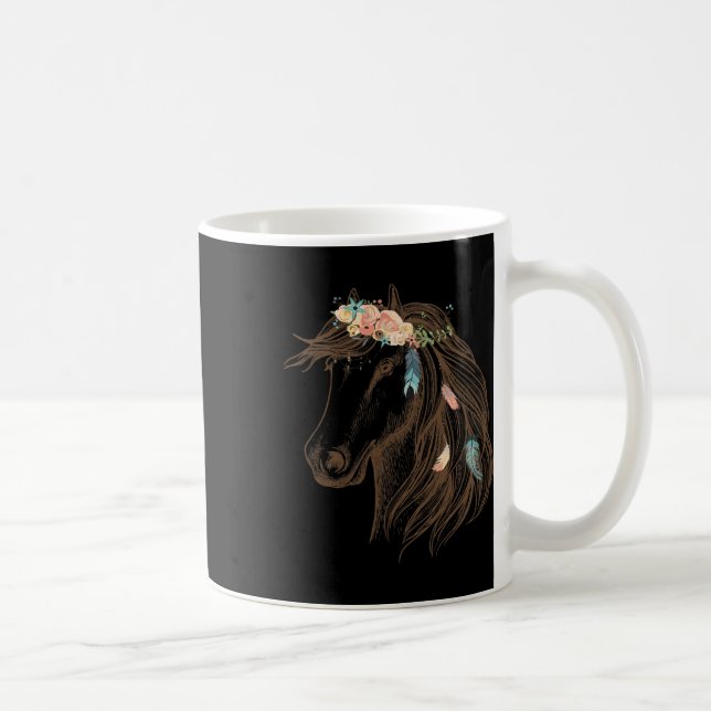 Mug Beau Cheval Main Drawn Art Pour Amoureux des anima (Droite)
