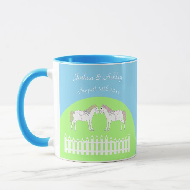Mug Beau Cheval Mariage Blanc Personnalisé (Gauche)