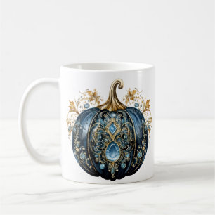 Mug Beau citrouille bleu et or bijoux