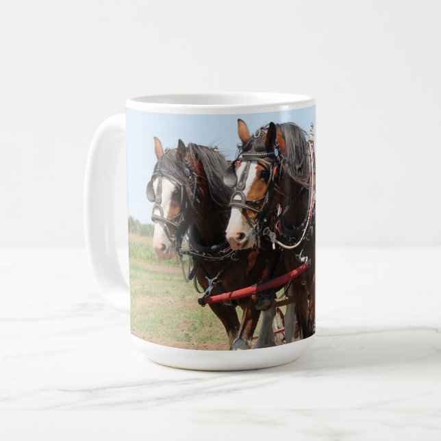 Mug Beau clydesdale chevaux labourant (Devant gauche)
