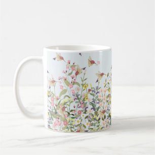 Mug Beau colibri dans le jardin fleuri