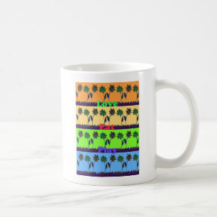 Mug Beau coloré Manger Amour Jouer texte Floral Pop