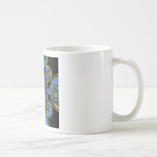 Mug Beau cool royal bleu noir kaléidoscope art