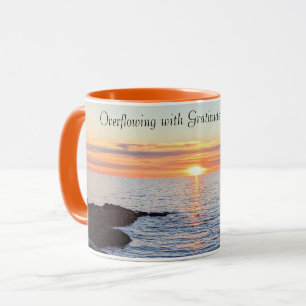 Mug Beau coucher de soleil doré sur la mer Gratitude O