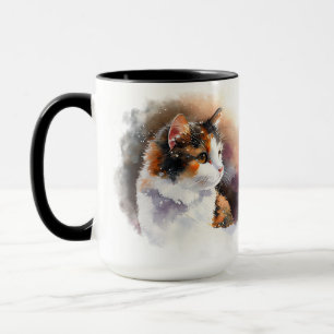 MUG BEAU COULEUR D'EAU CALICO VISAGE CAT