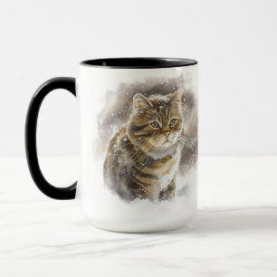 MUG BEAU COULEUR D'EAU TABBY BROWN CAT