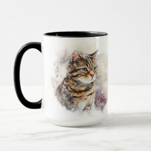 MUG BEAU COULEUR D'EAU TABBY BROWN CAT