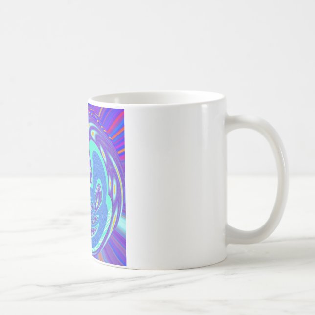 Mug Beau cyan bleu kaléidoscope vectoriel design (Droite)