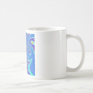 Mug Beau Cyan bleu moderne batik Kaleidoscope Art
