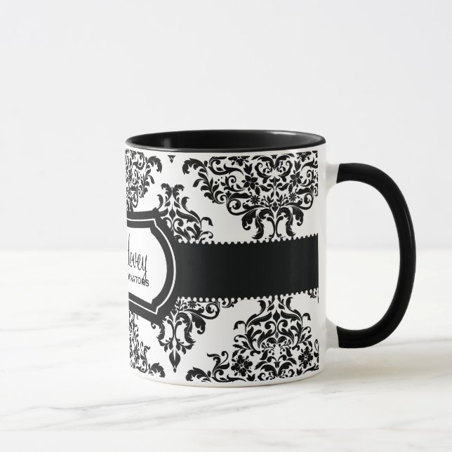 Mug Beau Dovey blanc de noir de damassé de 311 (Droite)