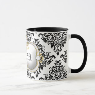 Mug Beau Dovey blanc de noir de damassé de 311 Ciao