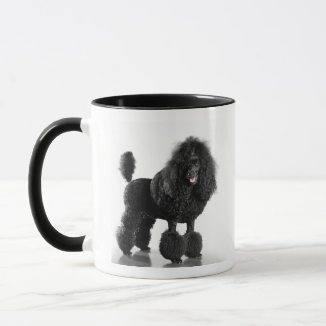 Mug Beau, équilibré, noir, corps complet de caniche (Gauche)