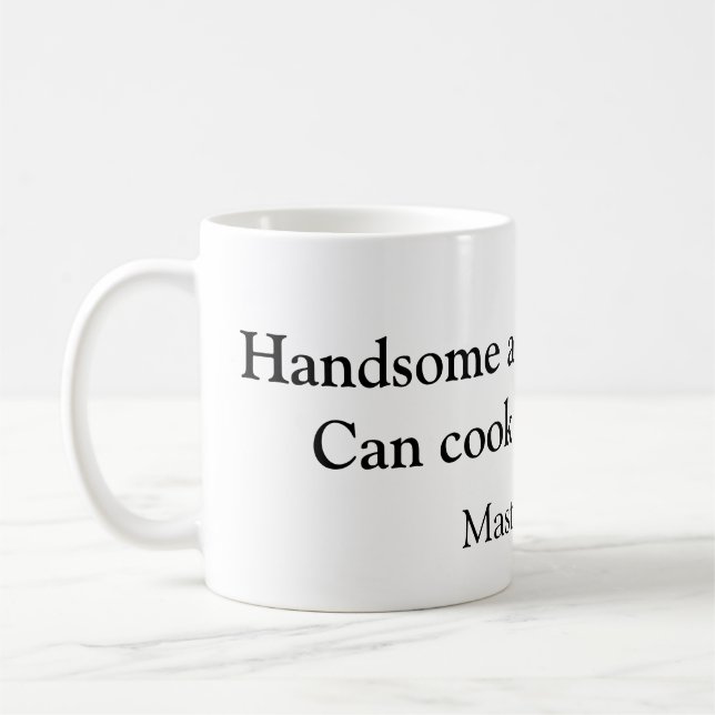 Mug Beau et peut cuisiner ajouter nom master chef date (Gauche)