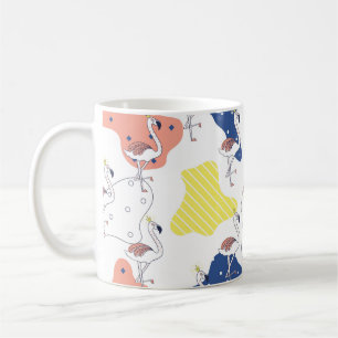 Mug Beau flamant rose avec motif transparent couronne