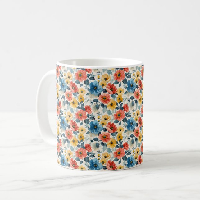 Mug Beau Fleurs Romantiques de Printemps Féminin  (Devant gauche)