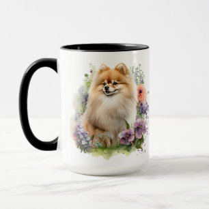 MUG BEAU FLUFFY WATERCOLOR POMERANIAN DOG
