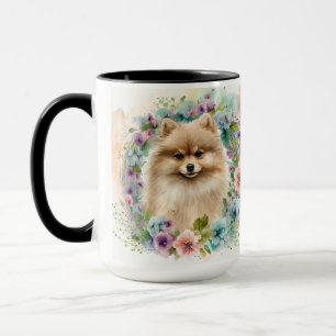 MUG BEAU FLUFFY WATERCOLOR POMERANIAN DOG