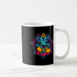 Mug Beau Ganesha en mandala de méditation de lotus de
