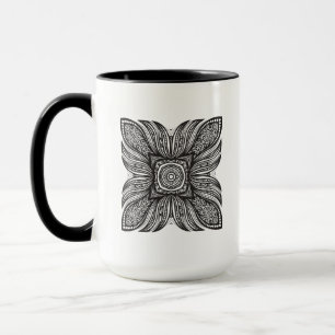 Mug Beau griffonnage de carré de décor