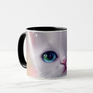 Mug Beau Imaginaire blanc Fluffy Chat