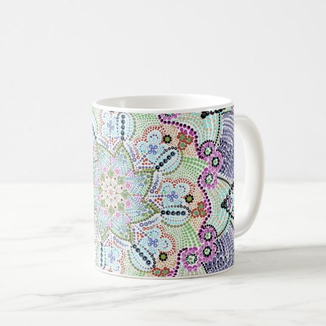 Mug Beau Jardin Doily Mandala Art (Devant droit)