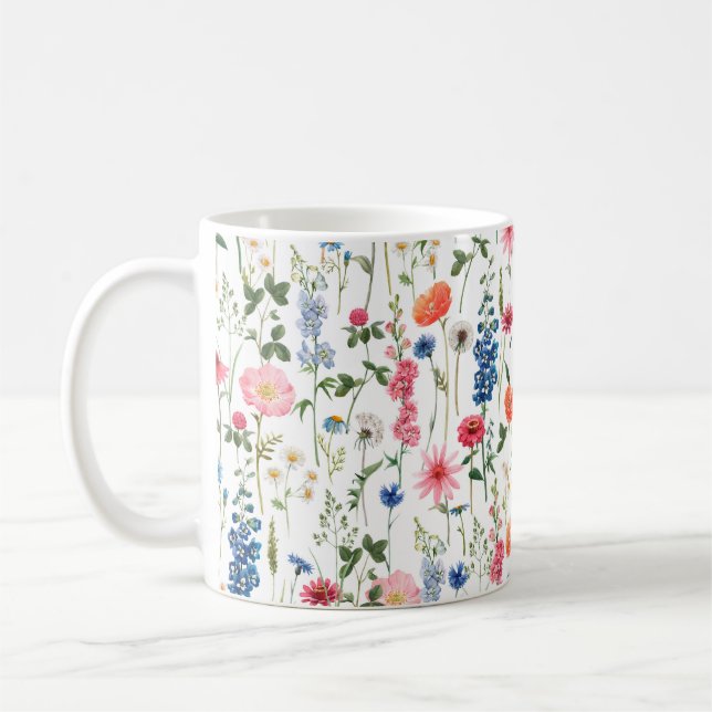 Mug Beau jardin fleuri coloré sans couture motif (Gauche)