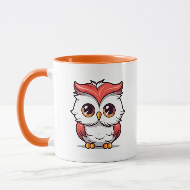 Mug Beau Kawaii Style Owl Cartoon-77038 à deux tons (Gauche)