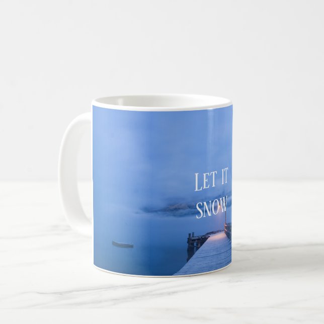Mug Beau lac d'hiver avec citation (Devant gauche)