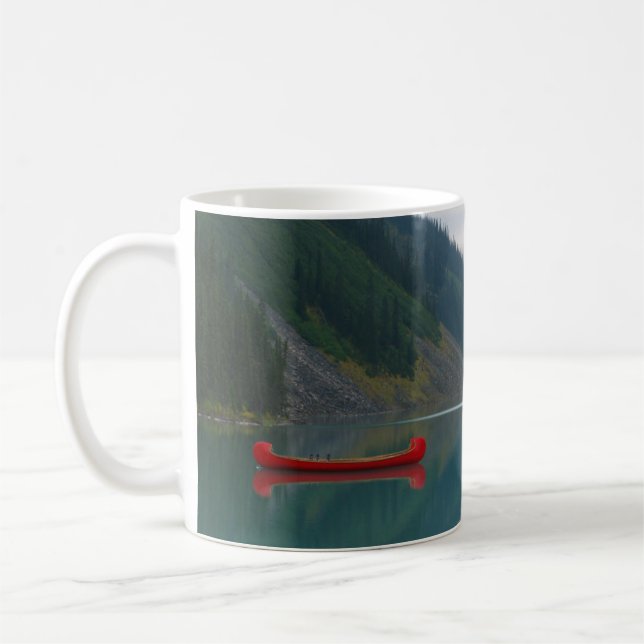 Mug Beau Lac paisible Canot en canot rouge (Gauche)